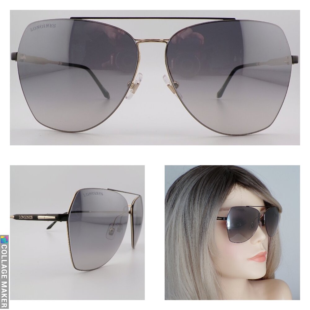 Longines Rimless Mirrored Smoke Navigator Shades, Aviator Pilot Unisex RX 60mm